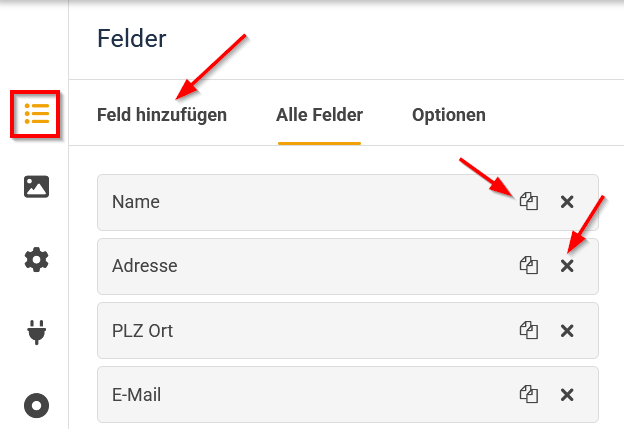 formular felder