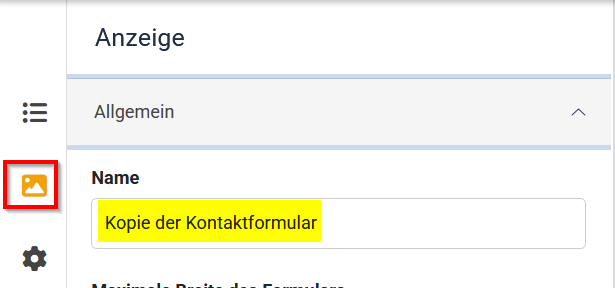 formular name